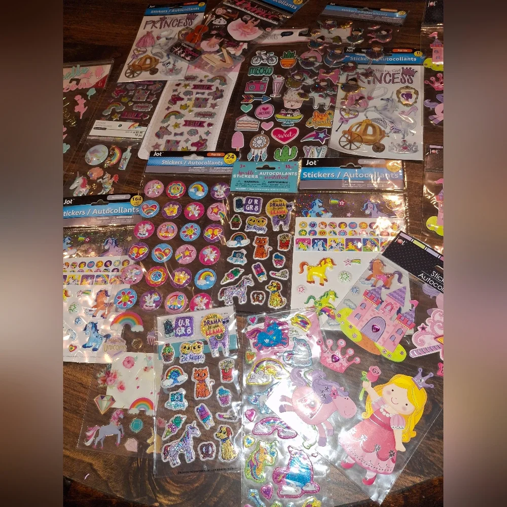 Sticker Lot Pack Scrapbook Embellishments Planner Puffy Princess Unicorn Dance